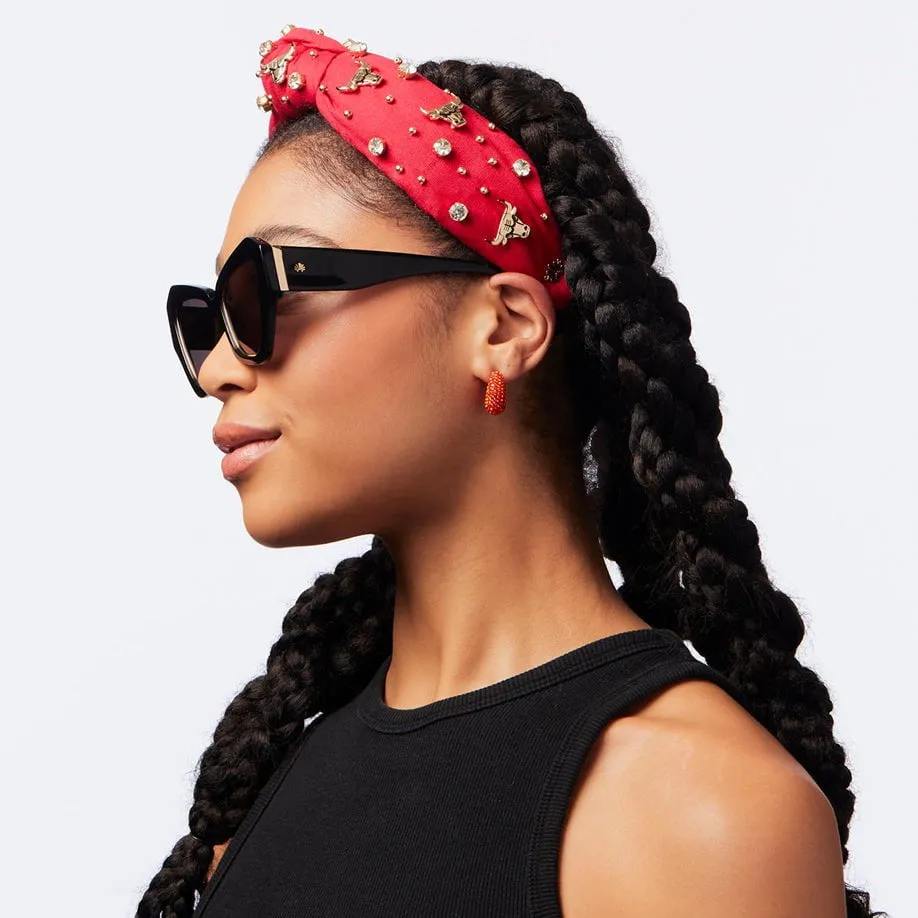 CHICAGO BULLS LELE SADOUGHI / NBA RED EMBELLISHED KNOTTED HEADBAND sold by Lele Sadoughi product image thumbnail 2