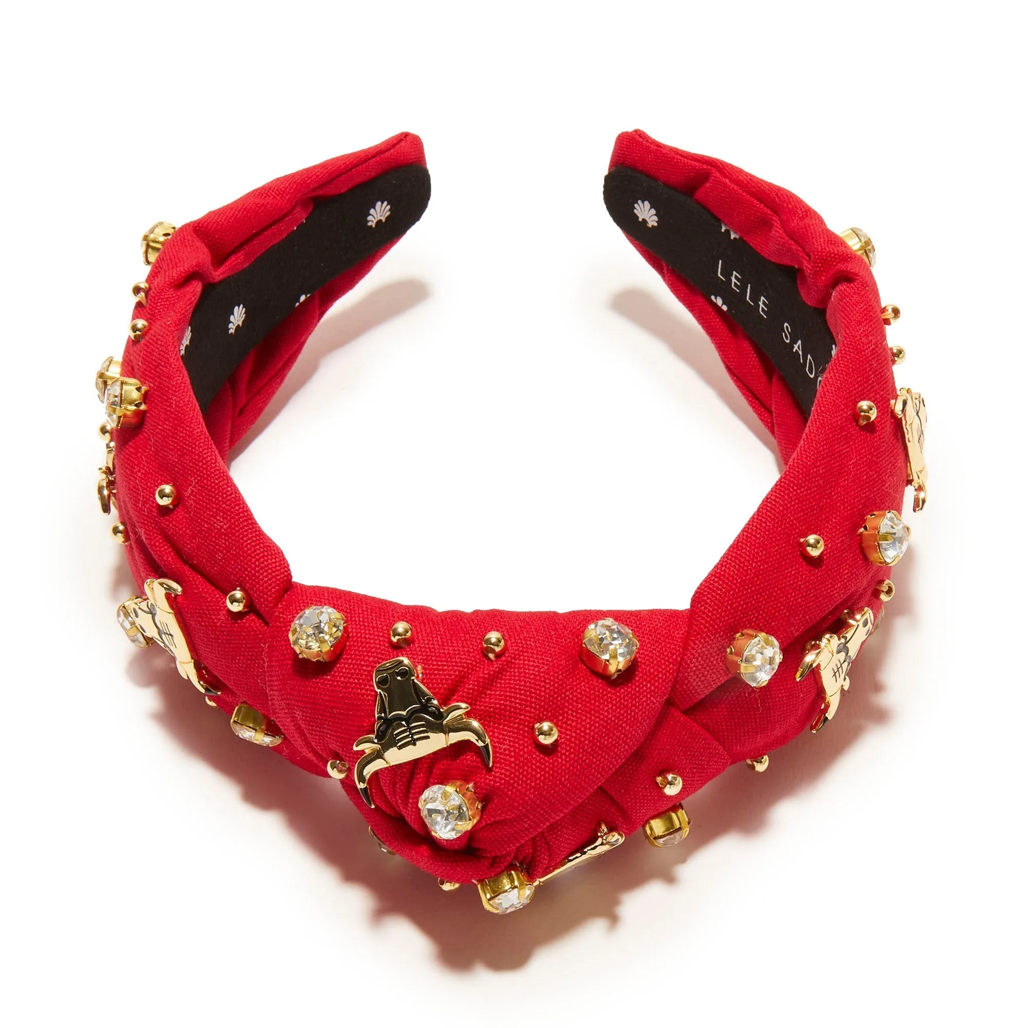 CHICAGO BULLS LELE SADOUGHI / NBA RED EMBELLISHED KNOTTED HEADBAND sold by Lele Sadoughi product image thumbnail 5