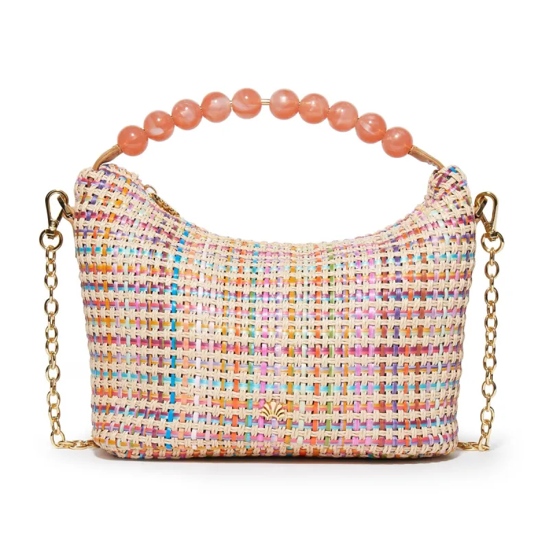 RAFFIA RAINBOW HAZEL TOP HANDLE BAG made by Lele Sadoughi