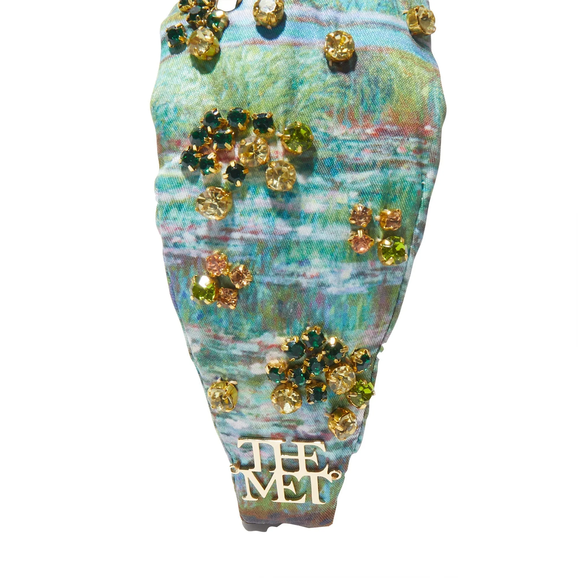 WATER LILLIES THE MET X LELE MONET EMBELLISHED KNOTTED HEADBAND sold by Lele Sadoughi product image thumbnail 3