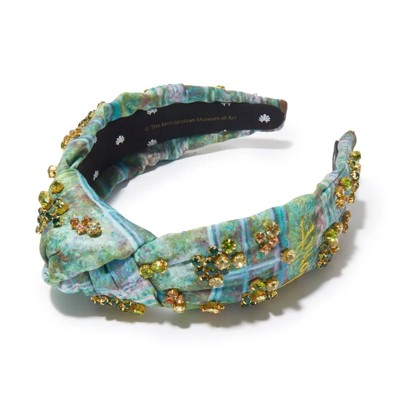 WATER LILLIES THE MET X LELE MONET EMBELLISHED KNOTTED HEADBAND sold by Lele Sadoughi