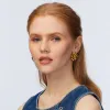 GOLD PINWHEEL FLOWER BUTTON EARRINGS sold by Lele Sadoughi