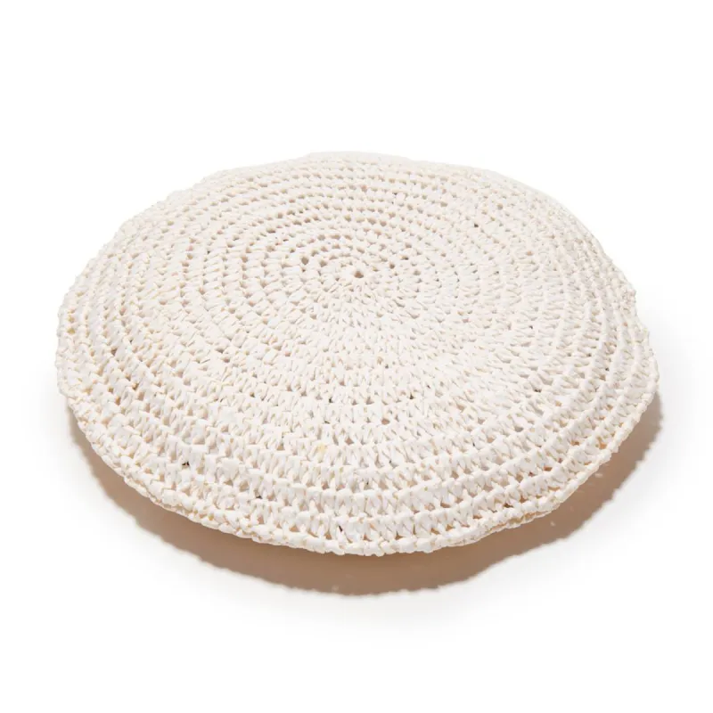 IVORY RAFFIA BERET sold by Lele Sadoughi
