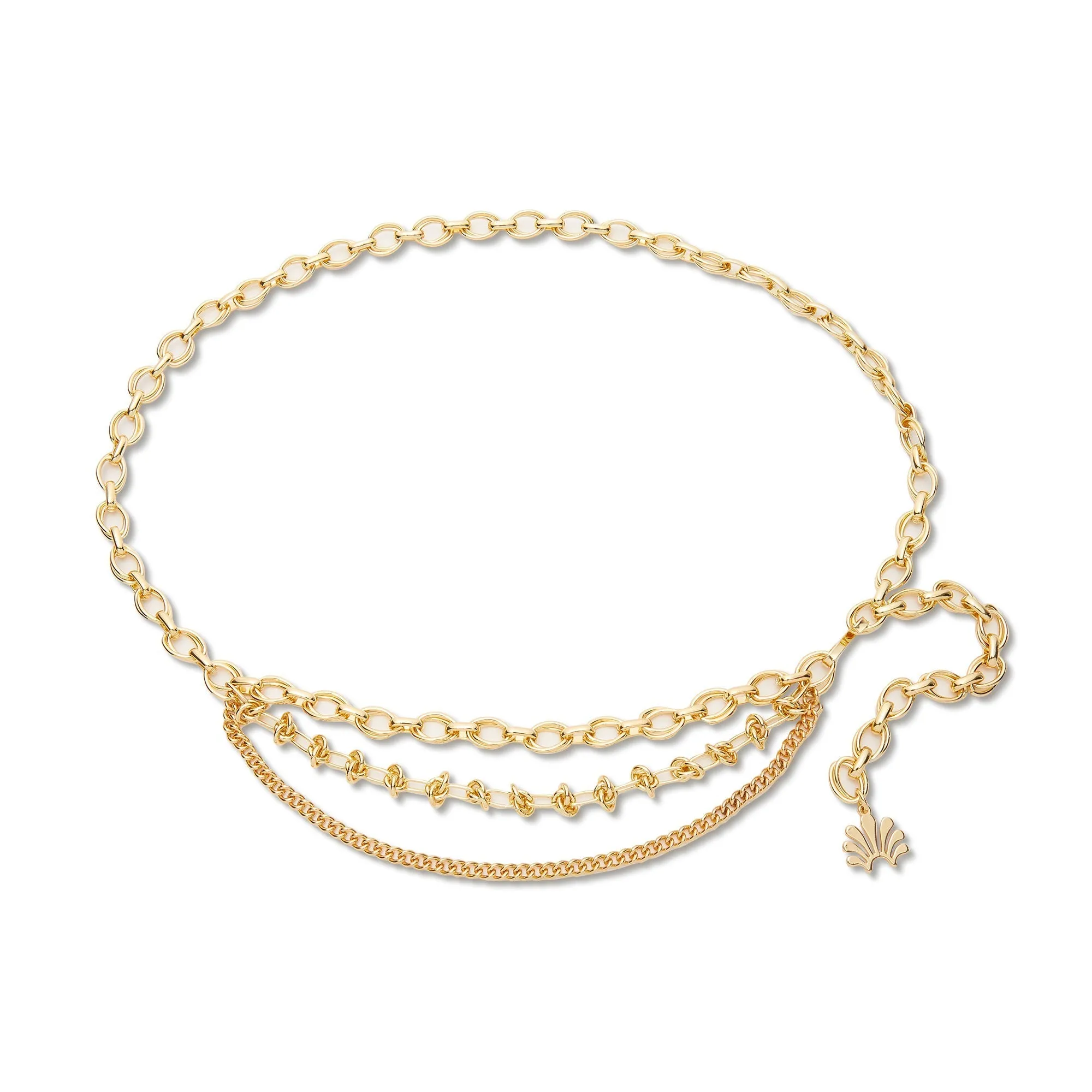 GOLD MIXED-CHAIN BELT sold by Lele Sadoughi