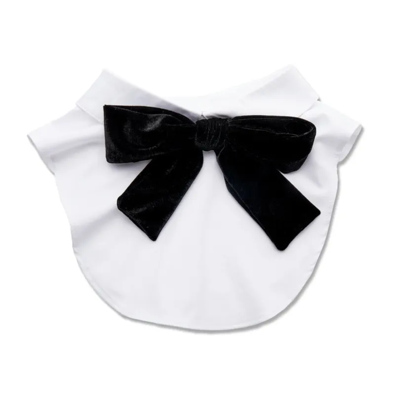 WHITE KIRA VELVET BOW COLLAR sold by Lele Sadoughi