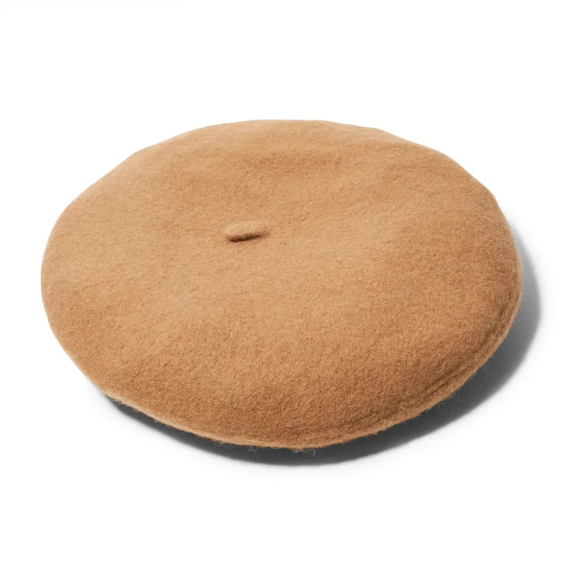 CAMEL WOOL FELT BERET sold by Lele Sadoughi