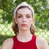 CHICAGO CUBS LELE SADOUGHI / MLB IVORY EMBROIDERED KNOTTED HEADBAND sold by Lele Sadoughi