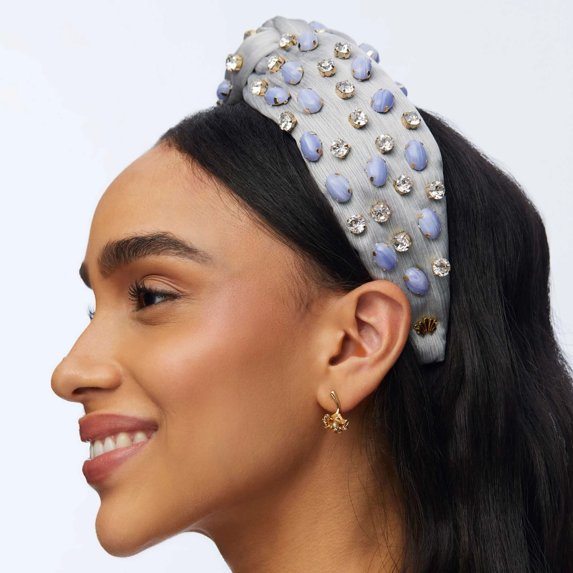 BLUE LACE AGATE WOVEN JEWELED GRETA HEADBAND sold by Lele Sadoughi product image thumbnail 2