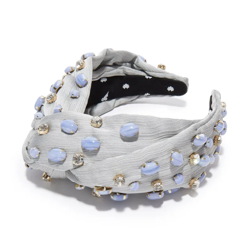 BLUE LACE AGATE WOVEN JEWELED GRETA HEADBAND sold by Lele Sadoughi