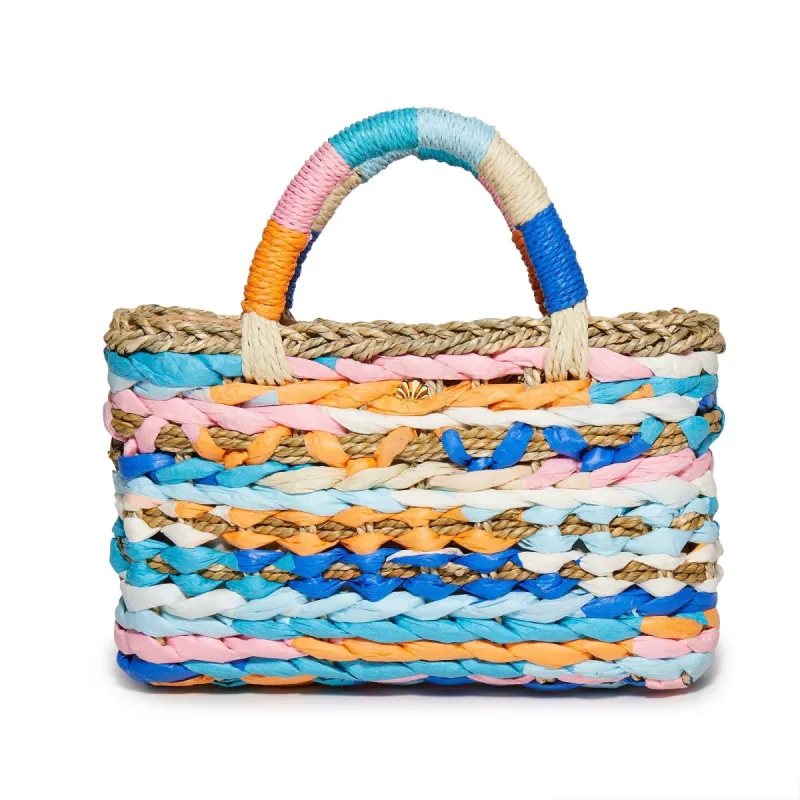 COASTAL SUNRISE MAYA STRAW MINI TOTE sold by Lele Sadoughi
