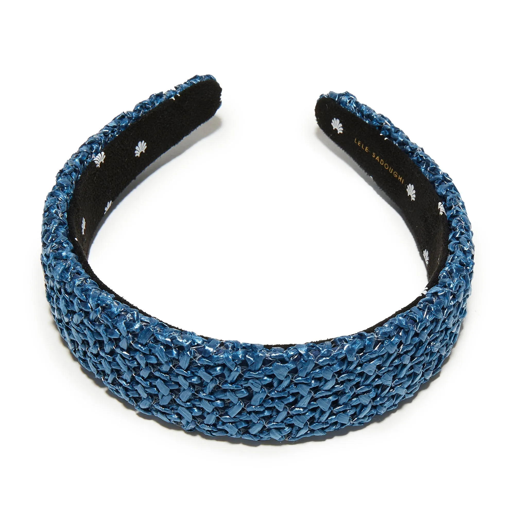 COBALT RAFFIA BESSETTE HEADBAND sold by Lele Sadoughi product image thumbnail 5