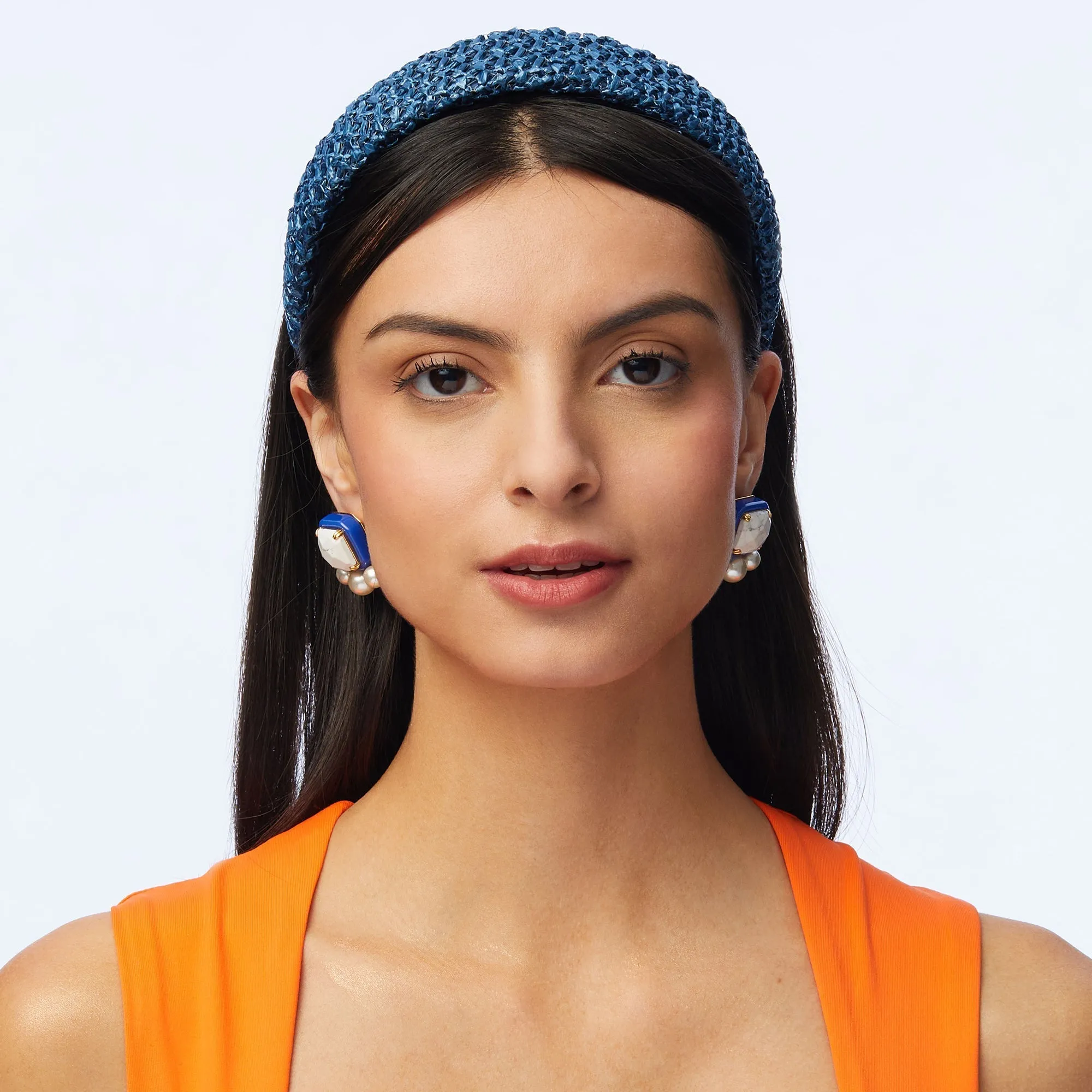COBALT RAFFIA BESSETTE HEADBAND sold by Lele Sadoughi product image thumbnail 4