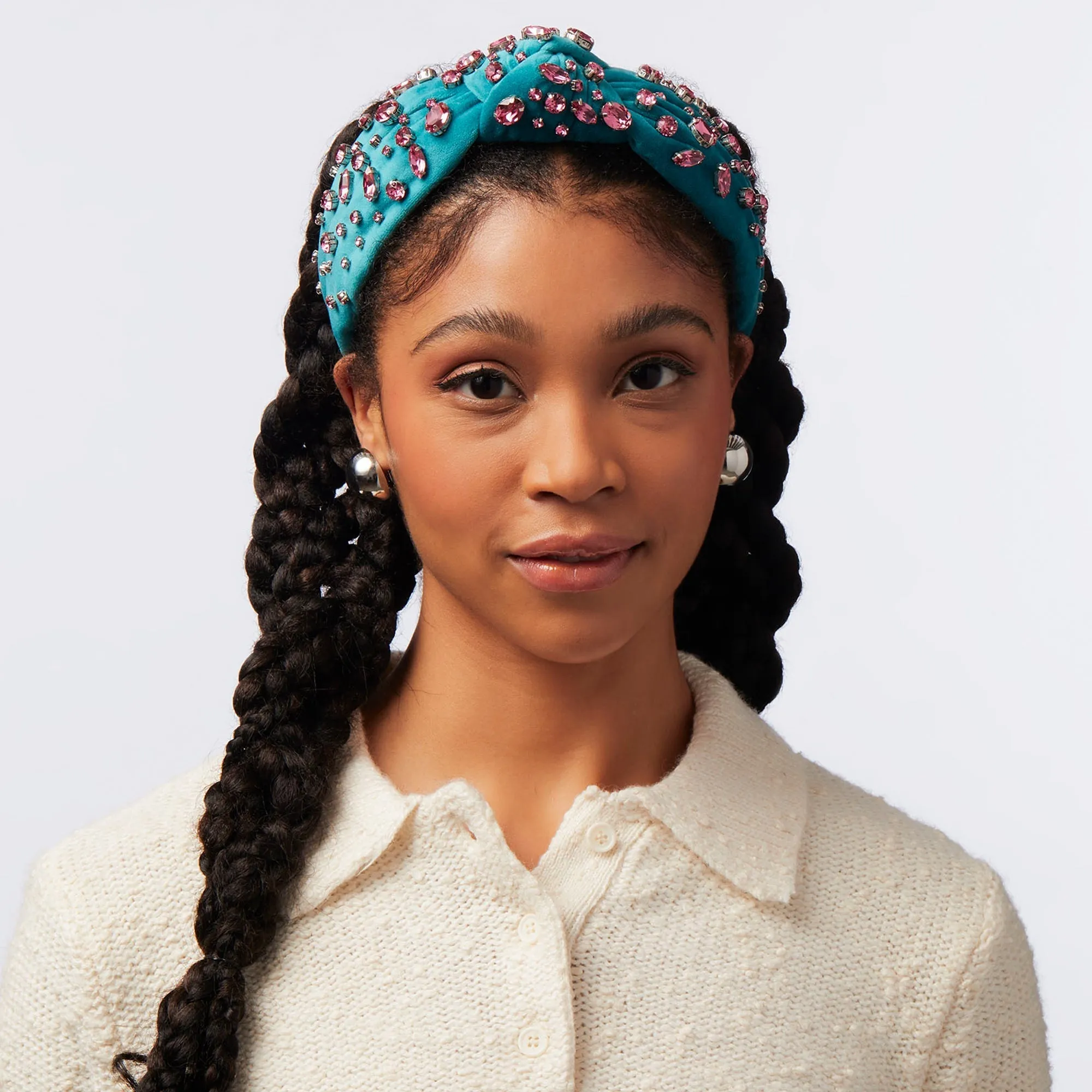 SWALLOW SWAROVSKI® MELANGE KNOTTED HEADBAND sold by Lele Sadoughi product image thumbnail 2