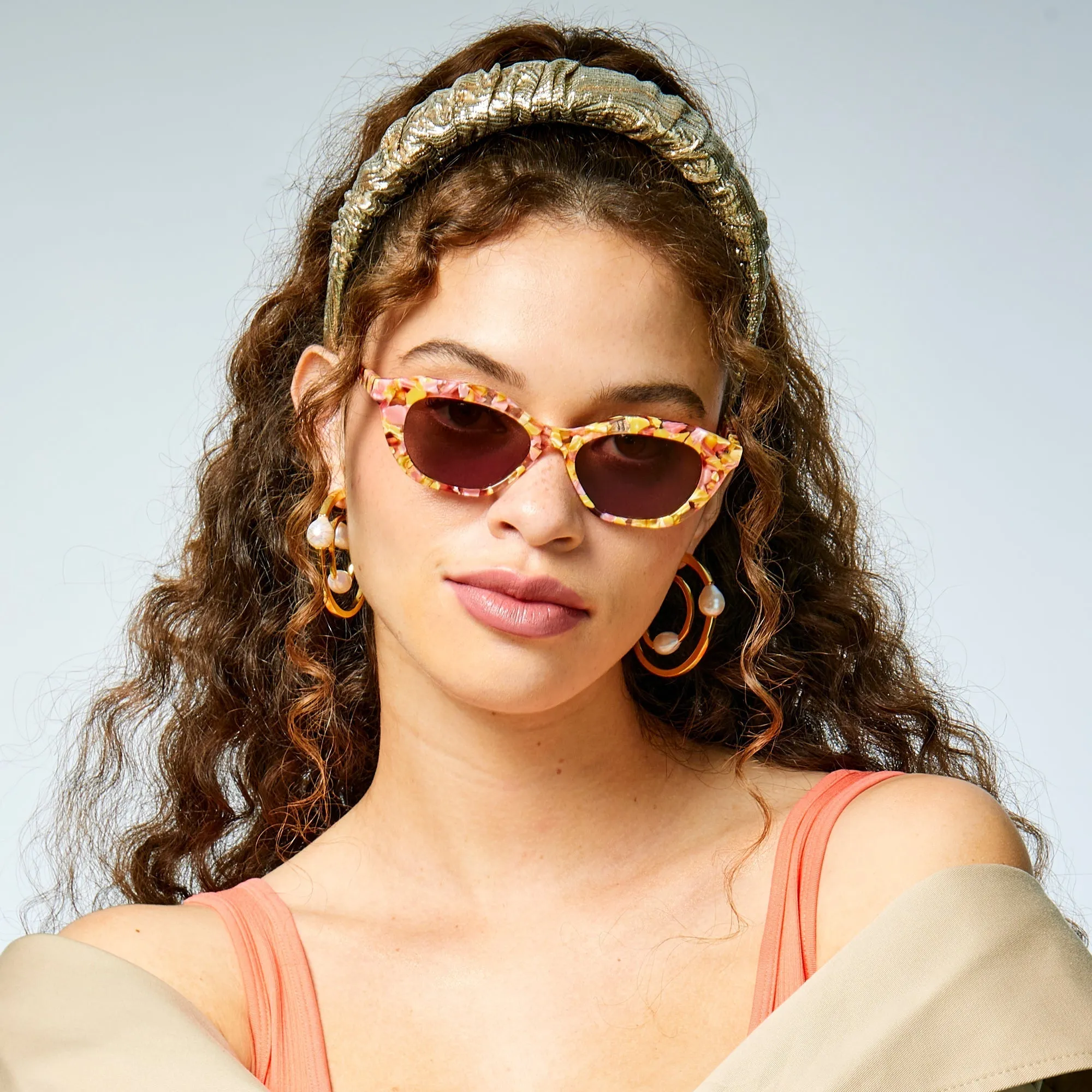 GOLD JACQUARD KELLY HEADBAND sold by Lele Sadoughi product image thumbnail 2