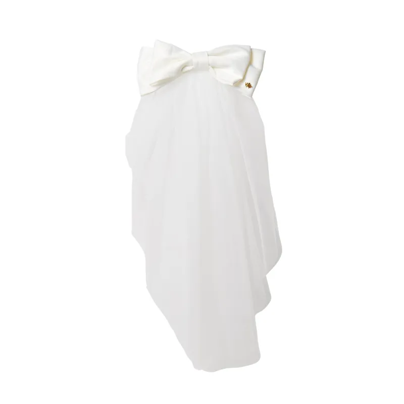IVORY PRISCILLA BOW VEIL sold by Lele Sadoughi