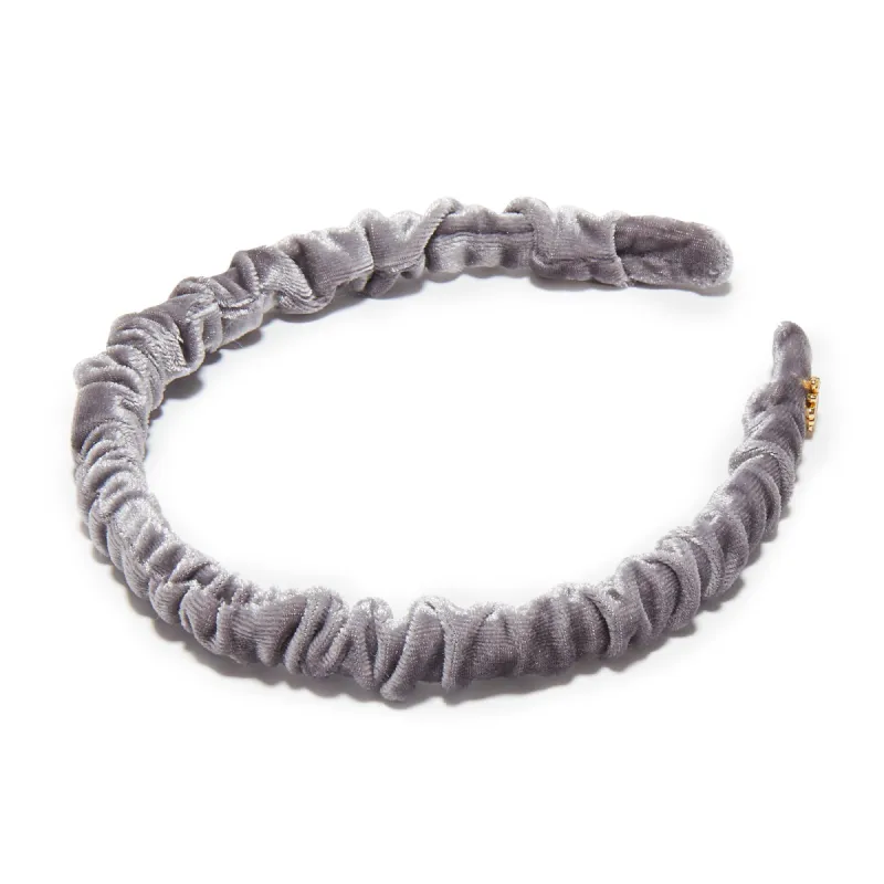 GREY JESSIE VELVET HEADBAND sold by Lele Sadoughi