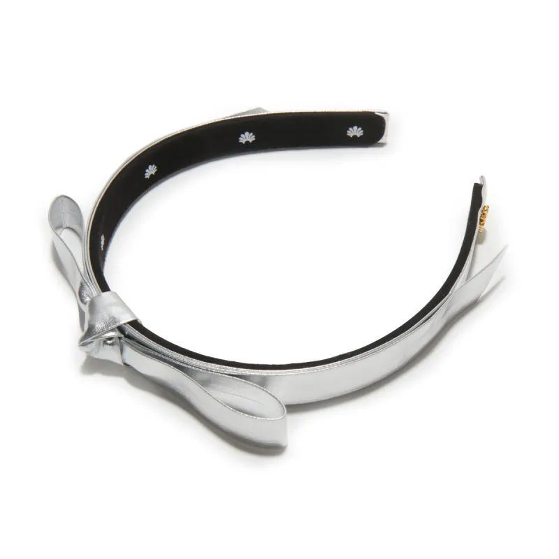 SILVER BARDOT FAUX LEATHER HEADBAND sold by Lele Sadoughi