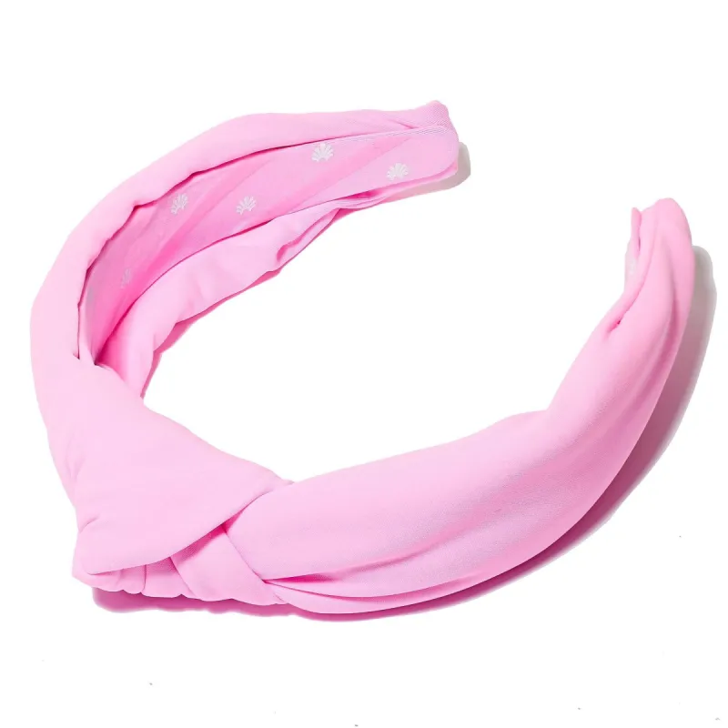 BUBBLEGUM NEOPRENE KNOTTED HEADBAND sold by Lele Sadoughi