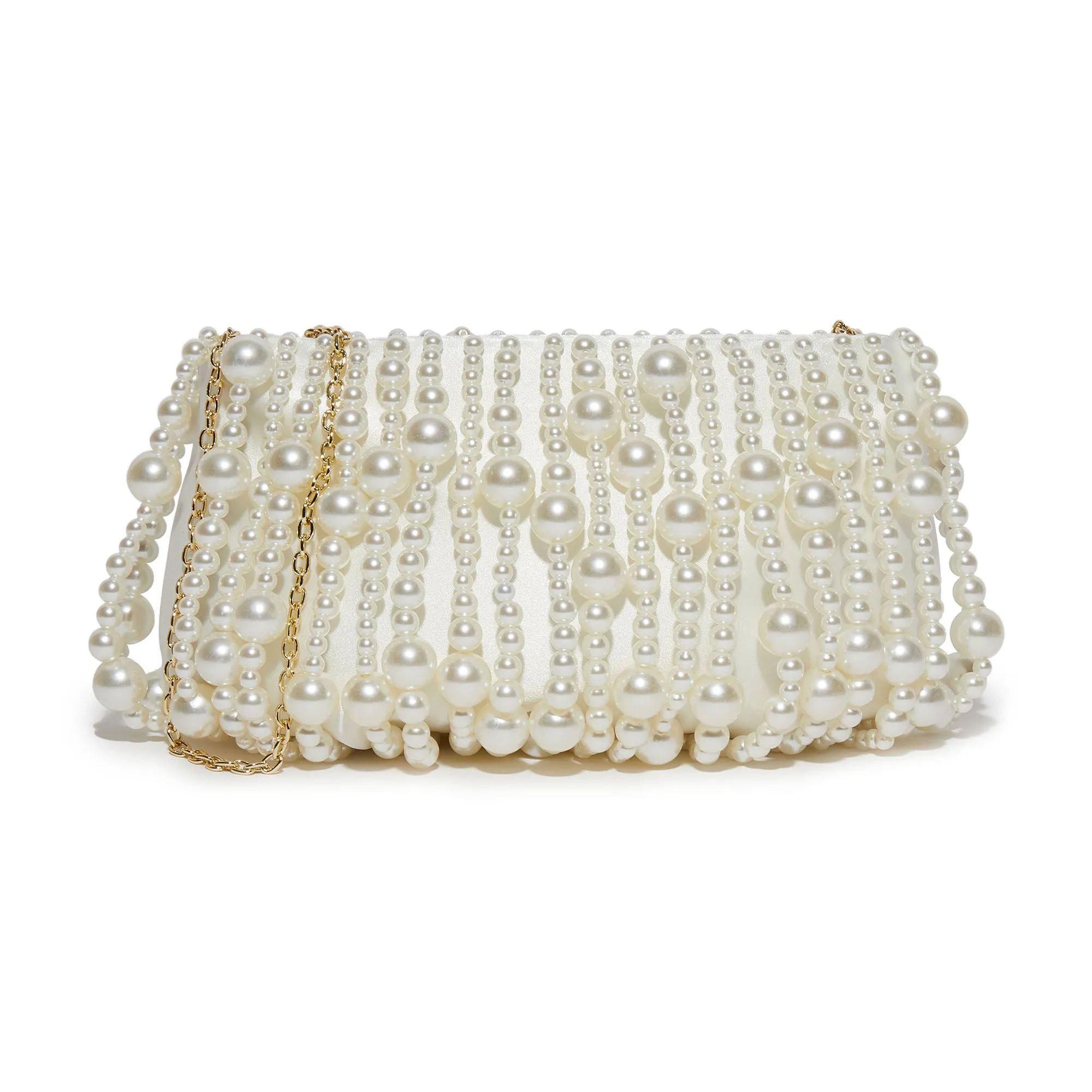 IVORY PEARL WILLOW BEADED CLUTCH sold by Lele Sadoughi