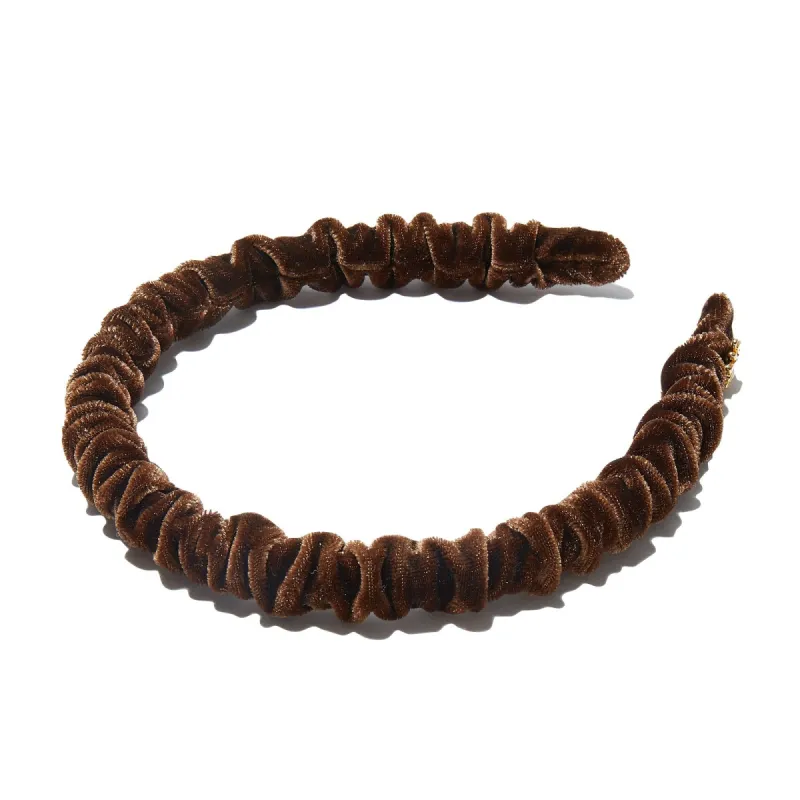 CHOCOLATE JESSIE VELVET HEADBAND sold by Lele Sadoughi