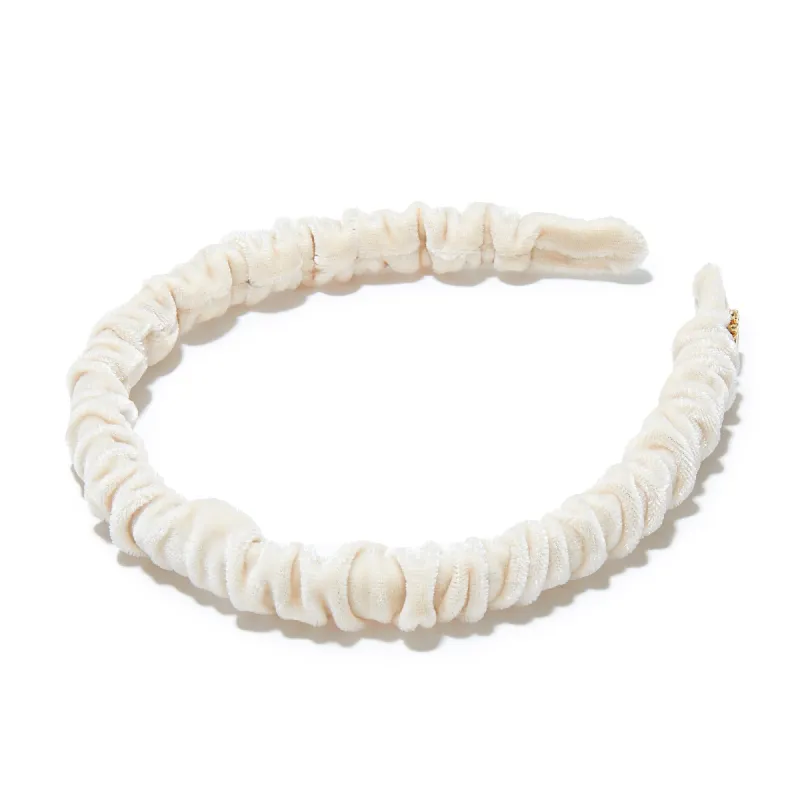 IVORY JESSIE VELVET HEADBAND sold by Lele Sadoughi