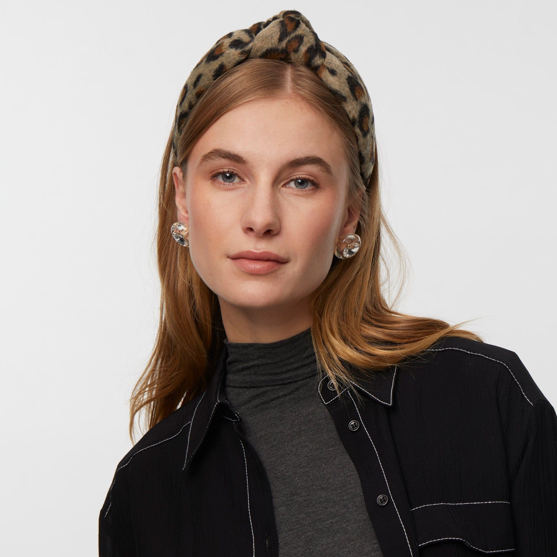 LEOPARD FLEECE LEOPARD KNOTTED HEADBAND sold by Lele Sadoughi product image thumbnail 4