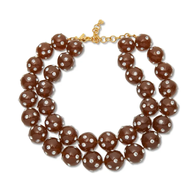 ROOTBEER POLKA DOT DOUBLE LAYERED NECKLACE sold by Lele Sadoughi