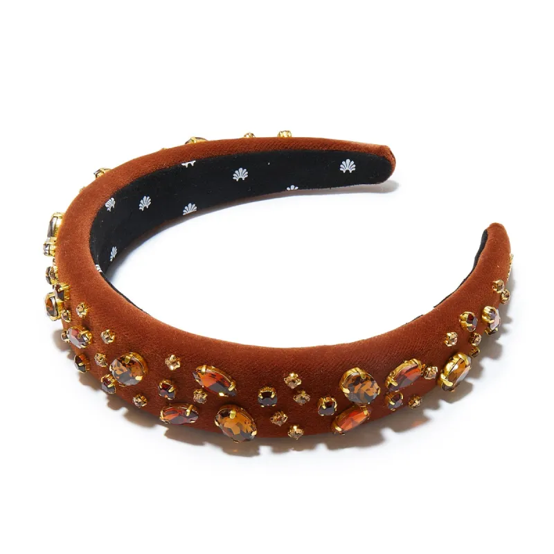 WALNUT CRYSTAL EMBELLISHED ALICE HEADBAND sold by Lele Sadoughi