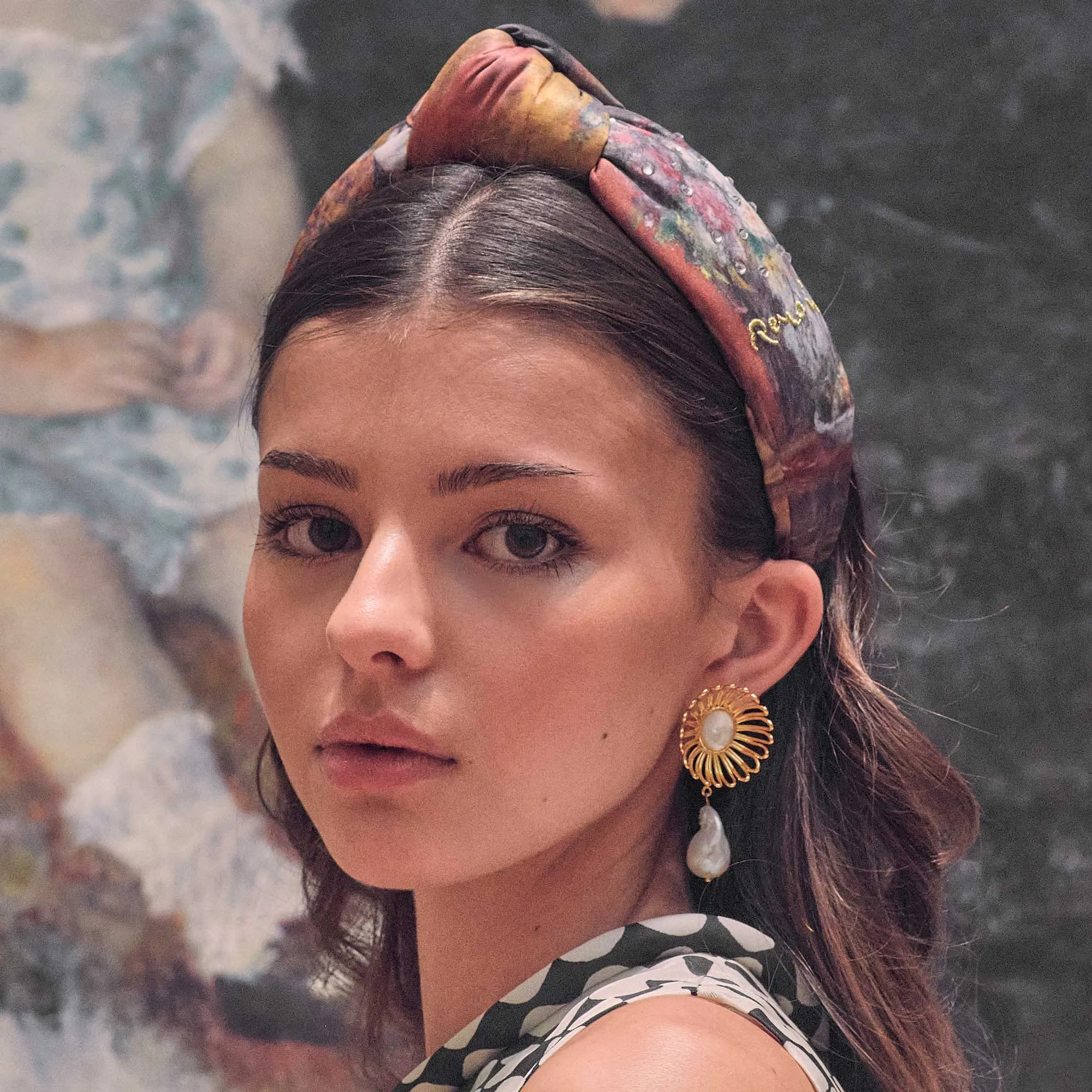 MADAME CHARPENTIER THE MET X LELE RENOIR PRINTED KNOTTED HEADBAND sold by Lele Sadoughi product image thumbnail 2