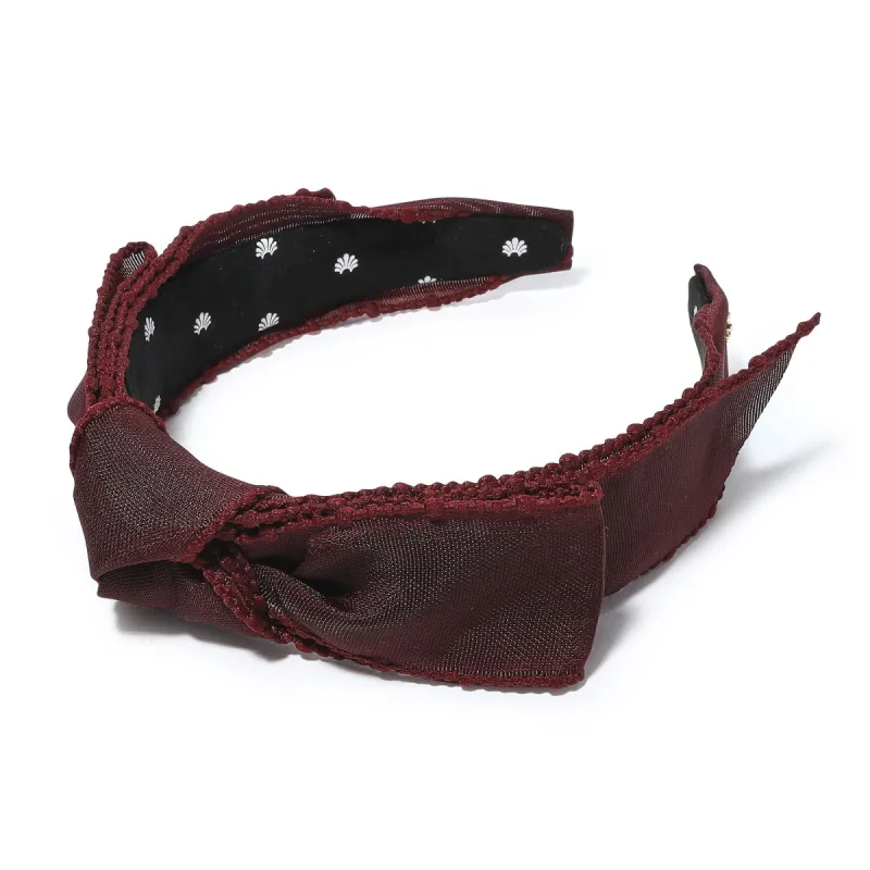 AUBERGINE SHEER SHIRLEY HEADBAND sold by Lele Sadoughi