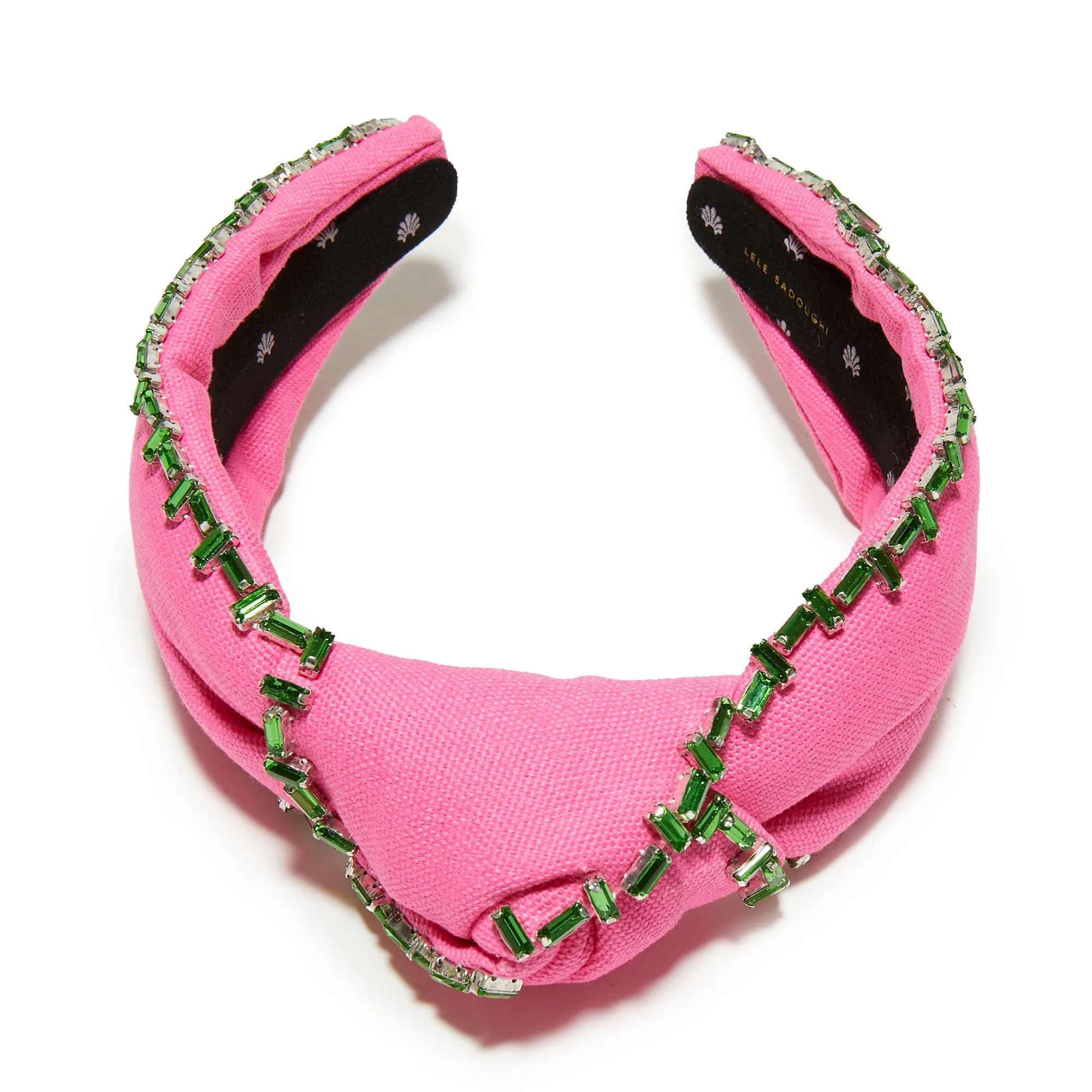 FLAMINGO CRYSTAL TRIM KNOTTED HEADBAND sold by Lele Sadoughi product image thumbnail 5