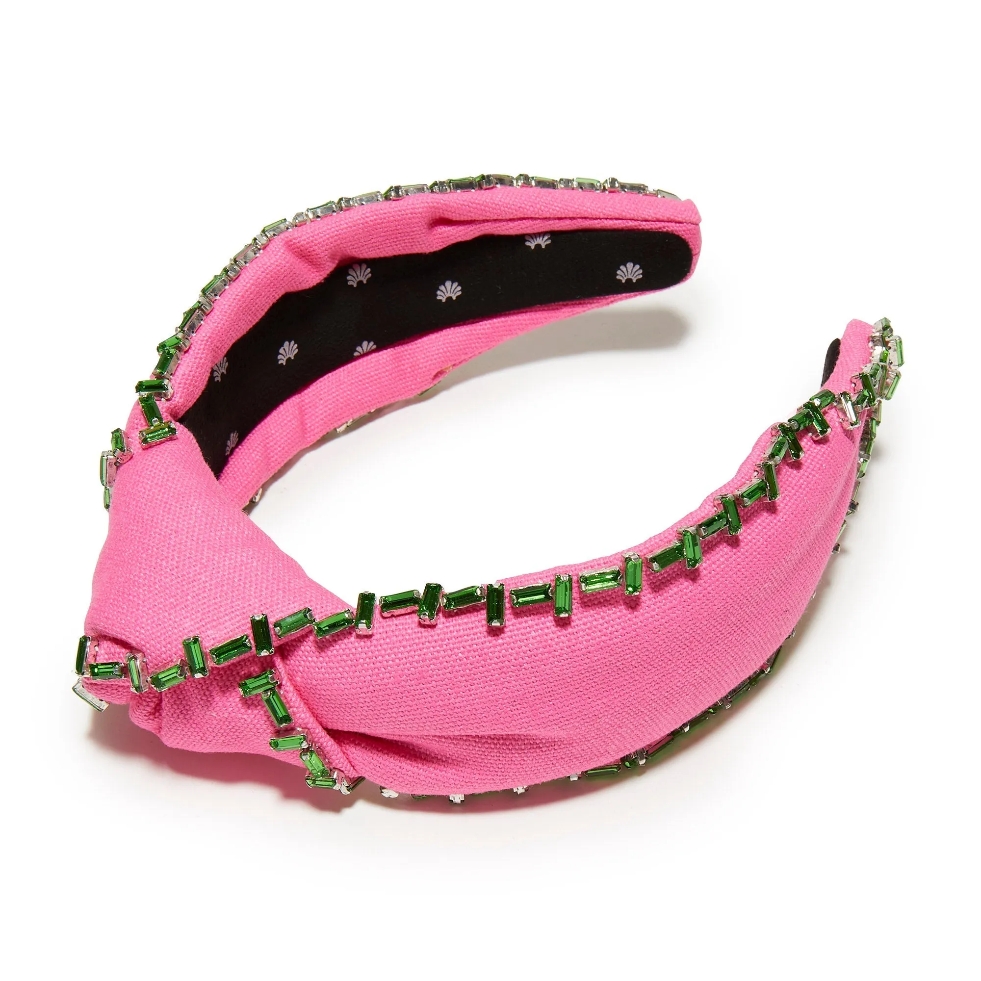 FLAMINGO CRYSTAL TRIM KNOTTED HEADBAND sold by Lele Sadoughi