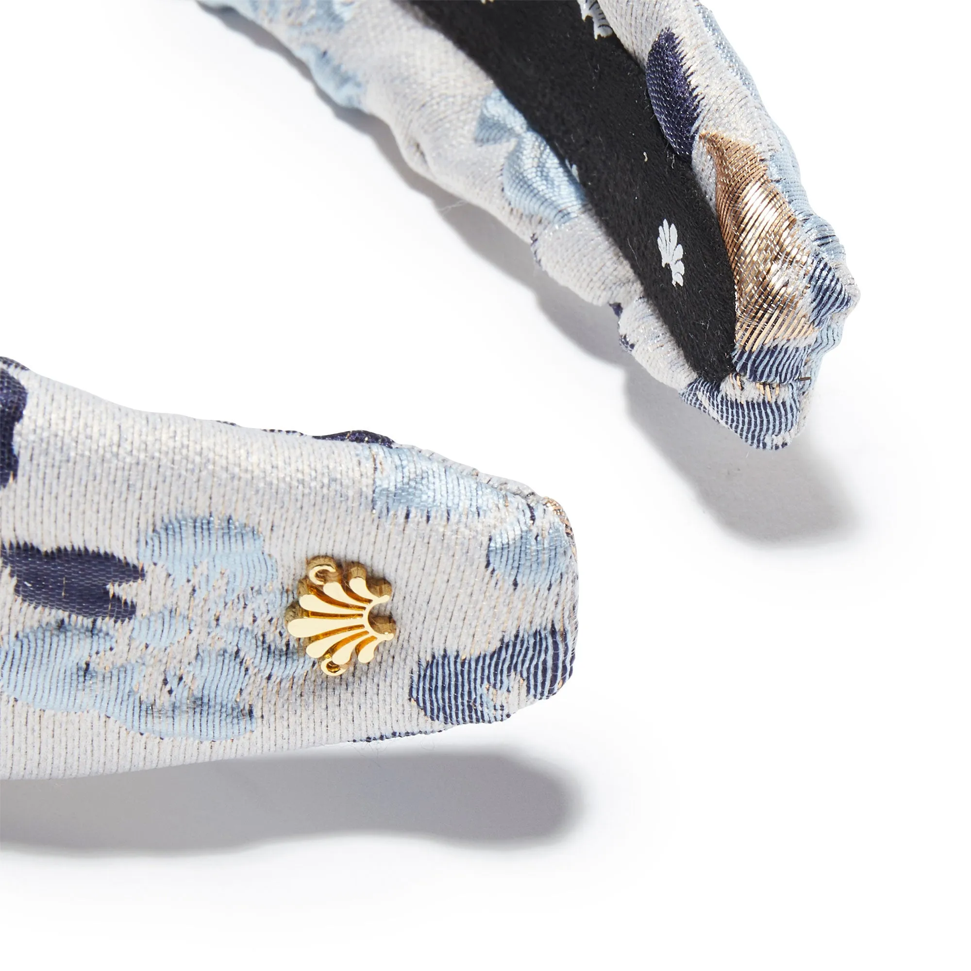 GOLDEN GRAPHITE LILY JACQUARD VERONICA HEADBAND sold by Lele Sadoughi product image thumbnail 3