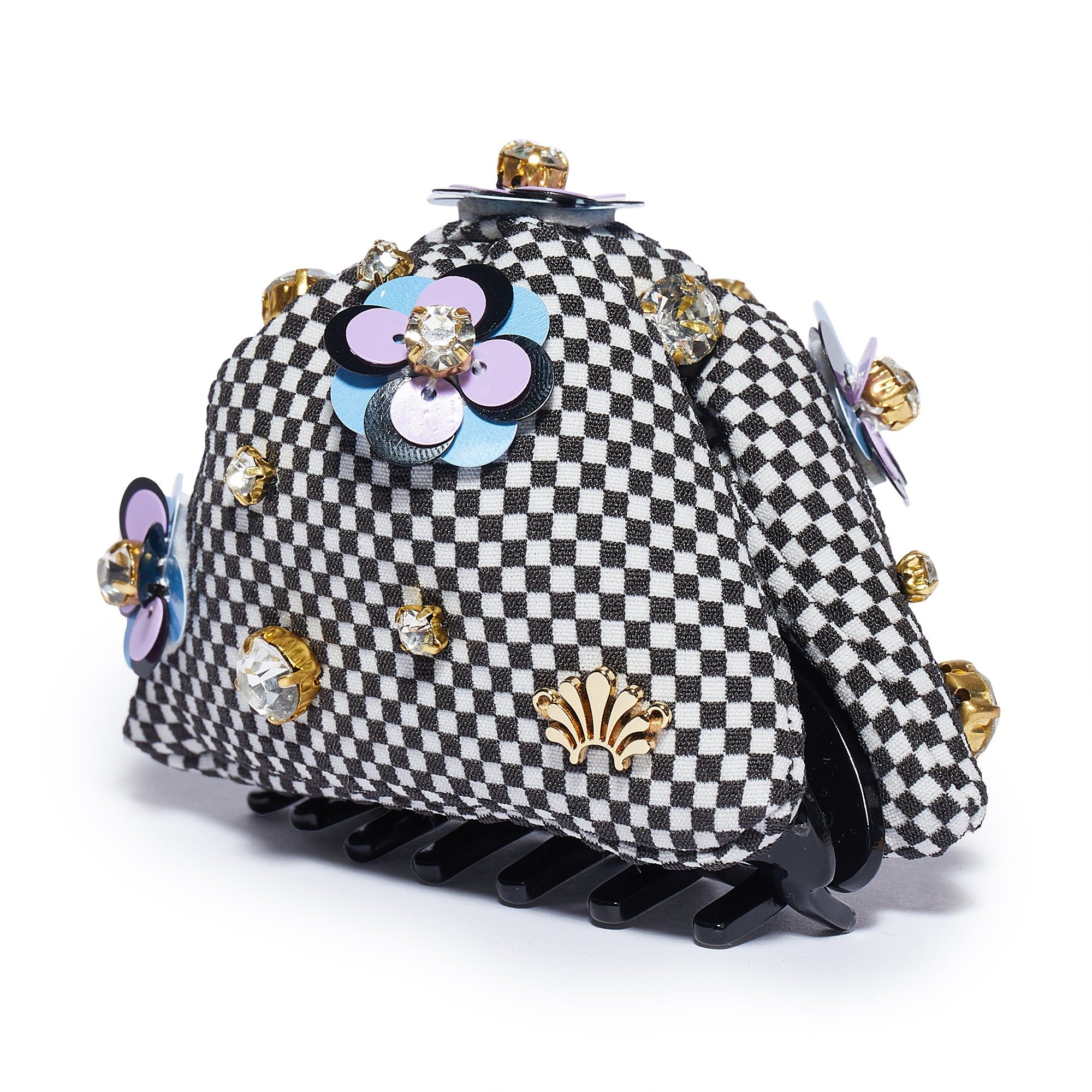 LAVENDER FUSION ZINNIA CRYSTAL PAILLETTE SIMONE CLIP sold by Lele Sadoughi