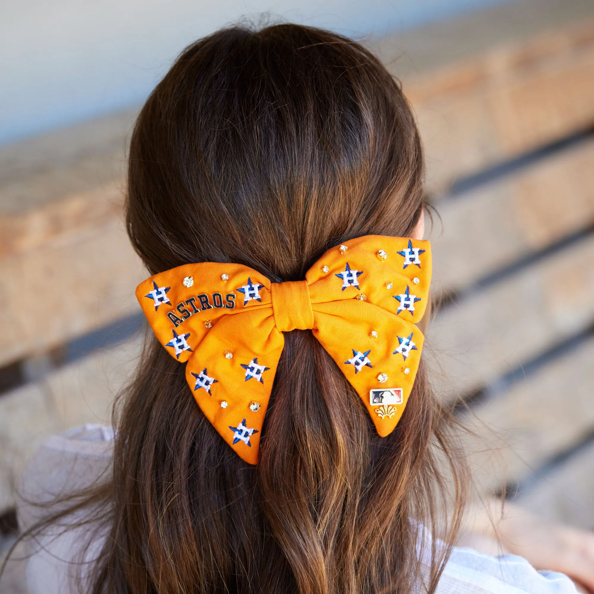HOUSTON ASTROS LELE SADOUGHI / MLB BOW BARRETTE sold by Lele Sadoughi product image thumbnail 2
