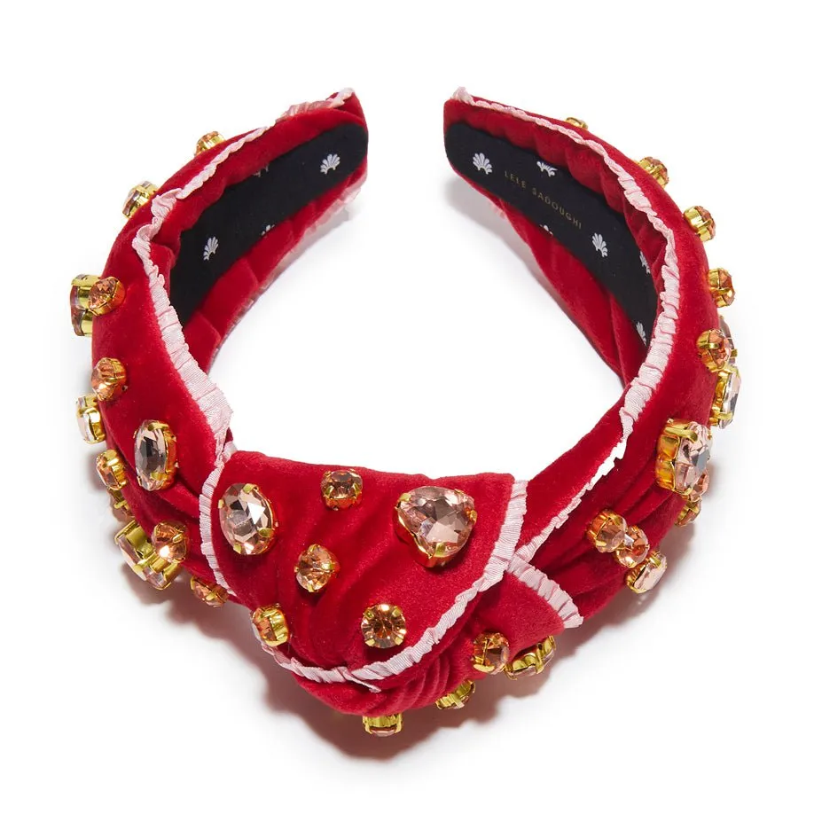 VALENTINES RED EMBELLISHED KNOTTED HEADBAND sold by Lele Sadoughi product image thumbnail 5
