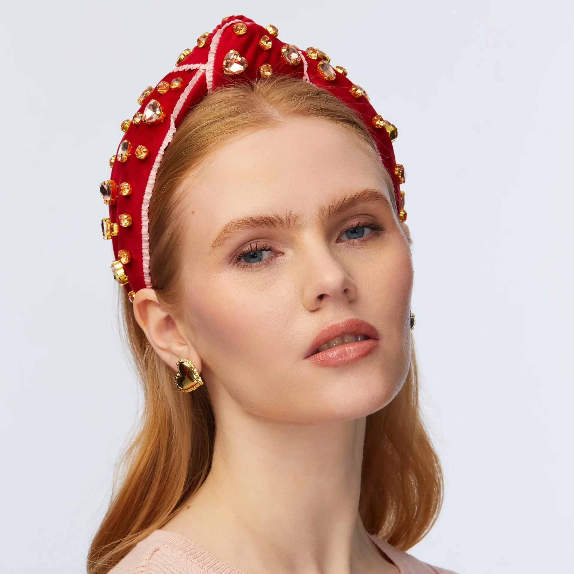 VALENTINES RED EMBELLISHED KNOTTED HEADBAND sold by Lele Sadoughi product image thumbnail 2