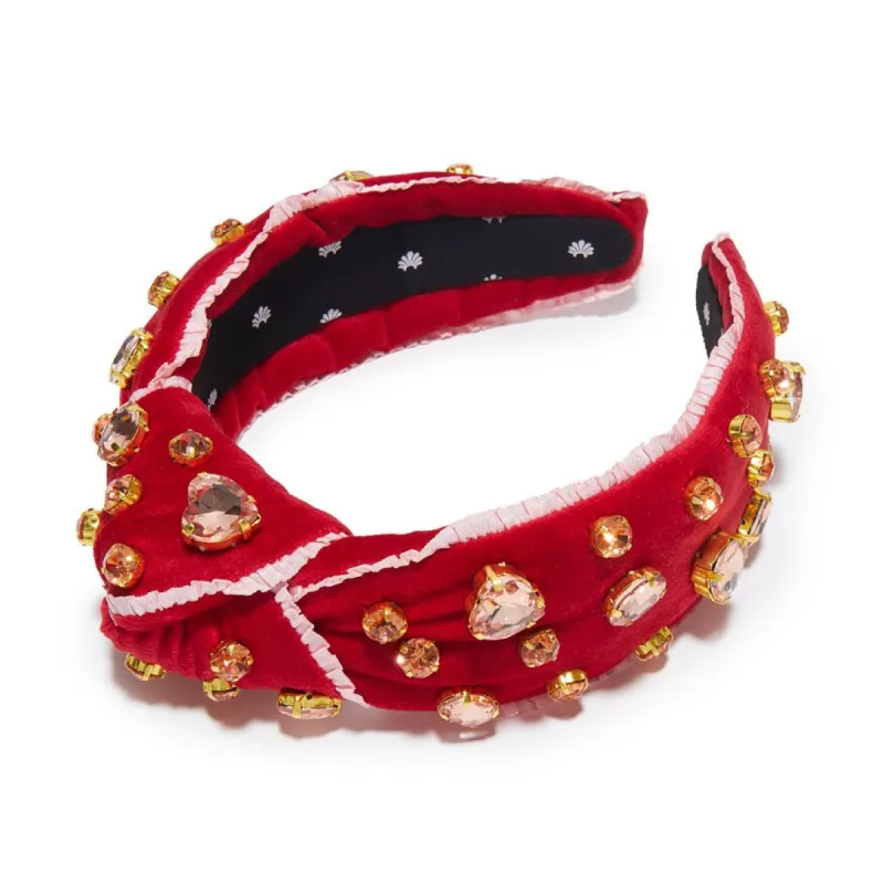 VALENTINES RED EMBELLISHED KNOTTED HEADBAND sold by Lele Sadoughi