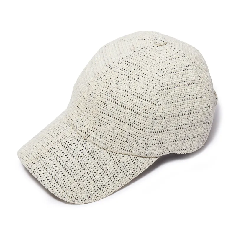 IVORY RAFFIA BASEBALL CAP sold by Lele Sadoughi