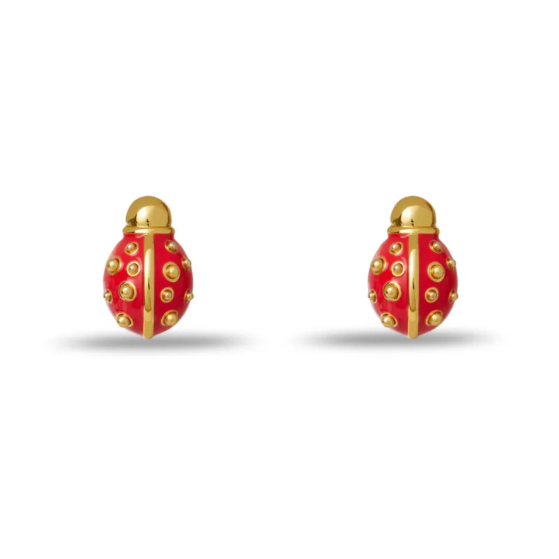 RED LADYBUG STUD EARRINGS sold by Lele Sadoughi