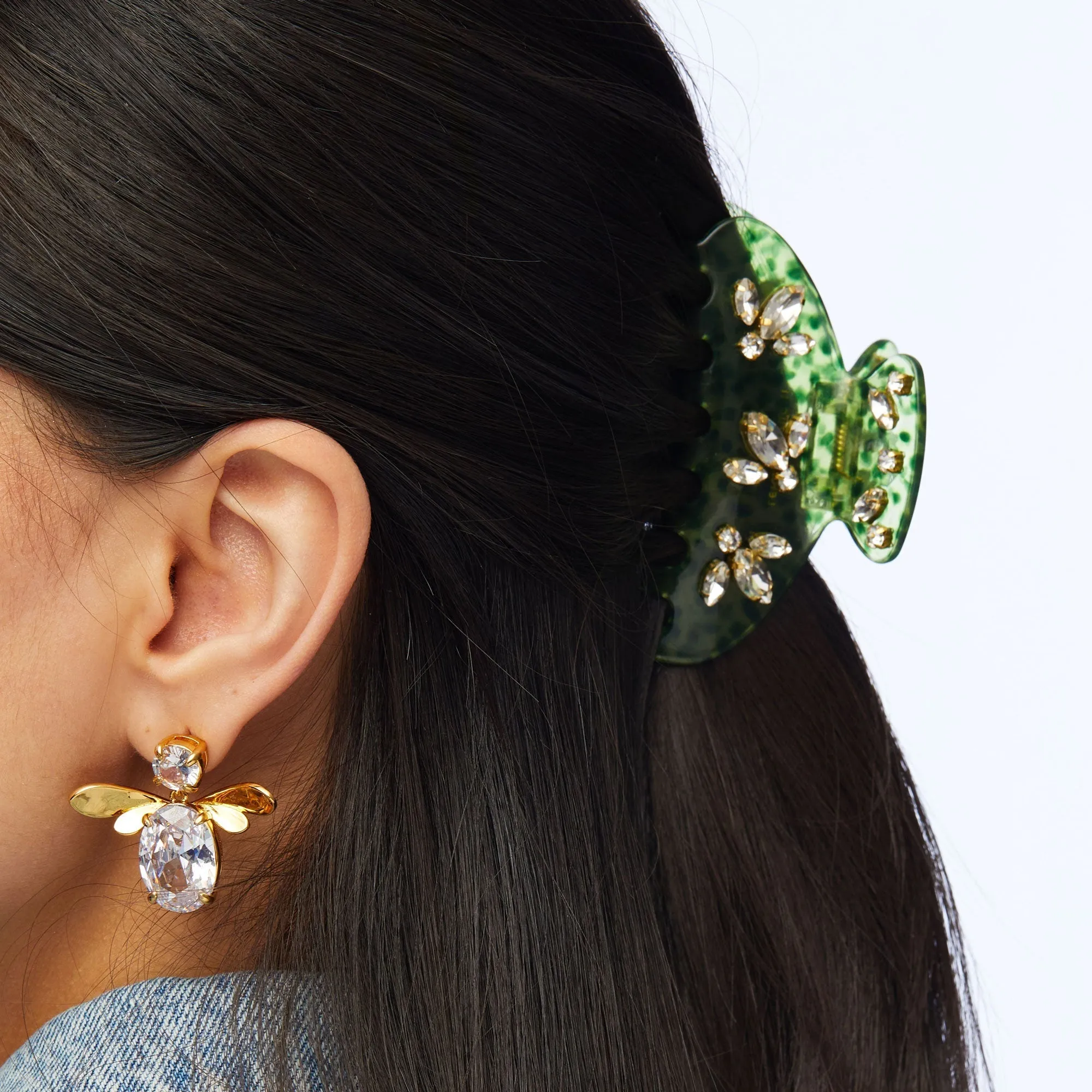 KIWI LARGE CRYSTAL CLAW CLIP sold by Lele Sadoughi product image thumbnail 2