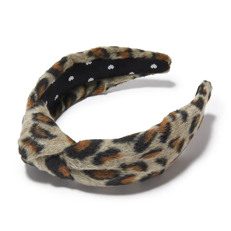 LEOPARD FLEECE LEOPARD KNOTTED HEADBAND sold by Lele Sadoughi
