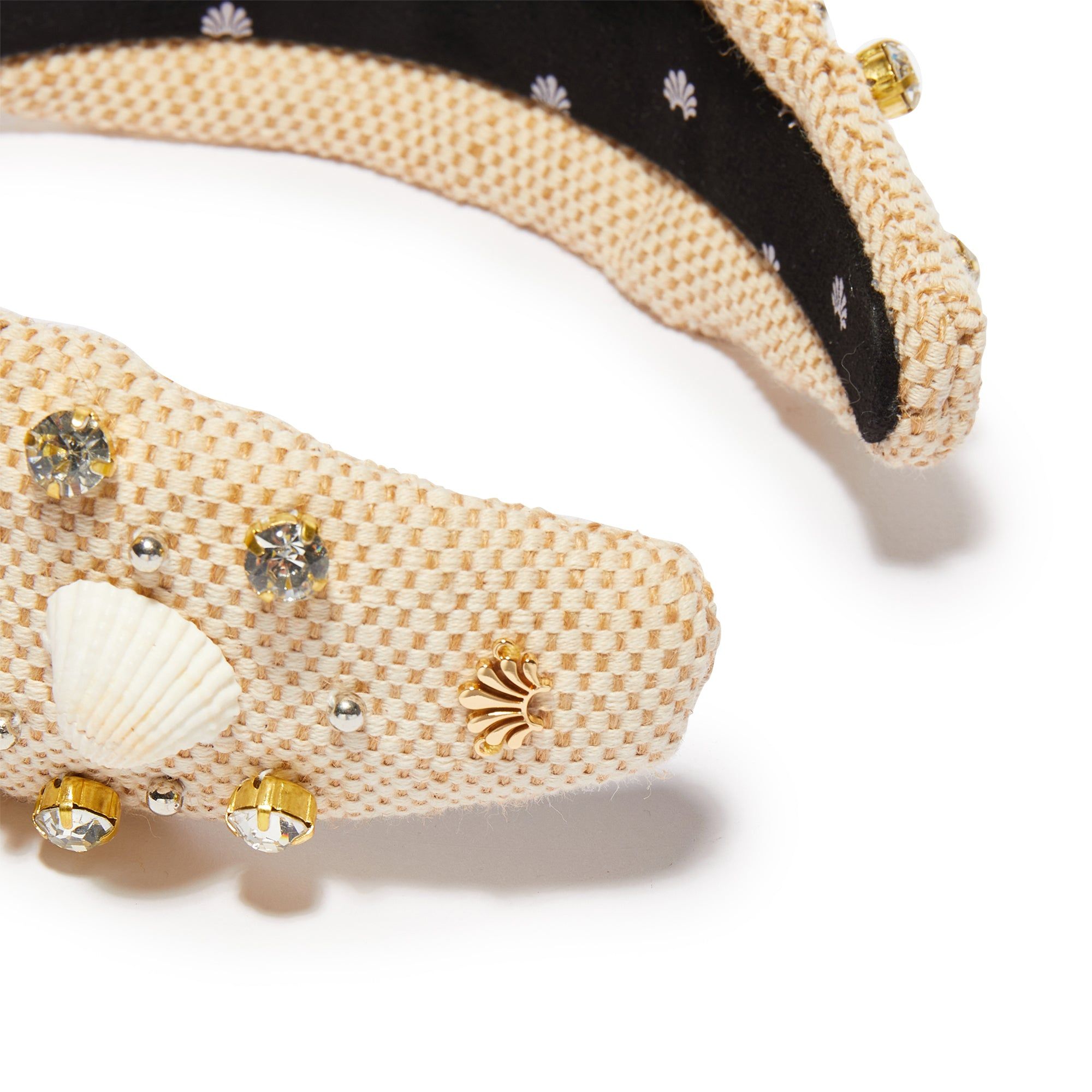 SILVER SAND SHELLONA CRYSTAL KNOTTED HEADBAND sold by Lele Sadoughi product image thumbnail 4