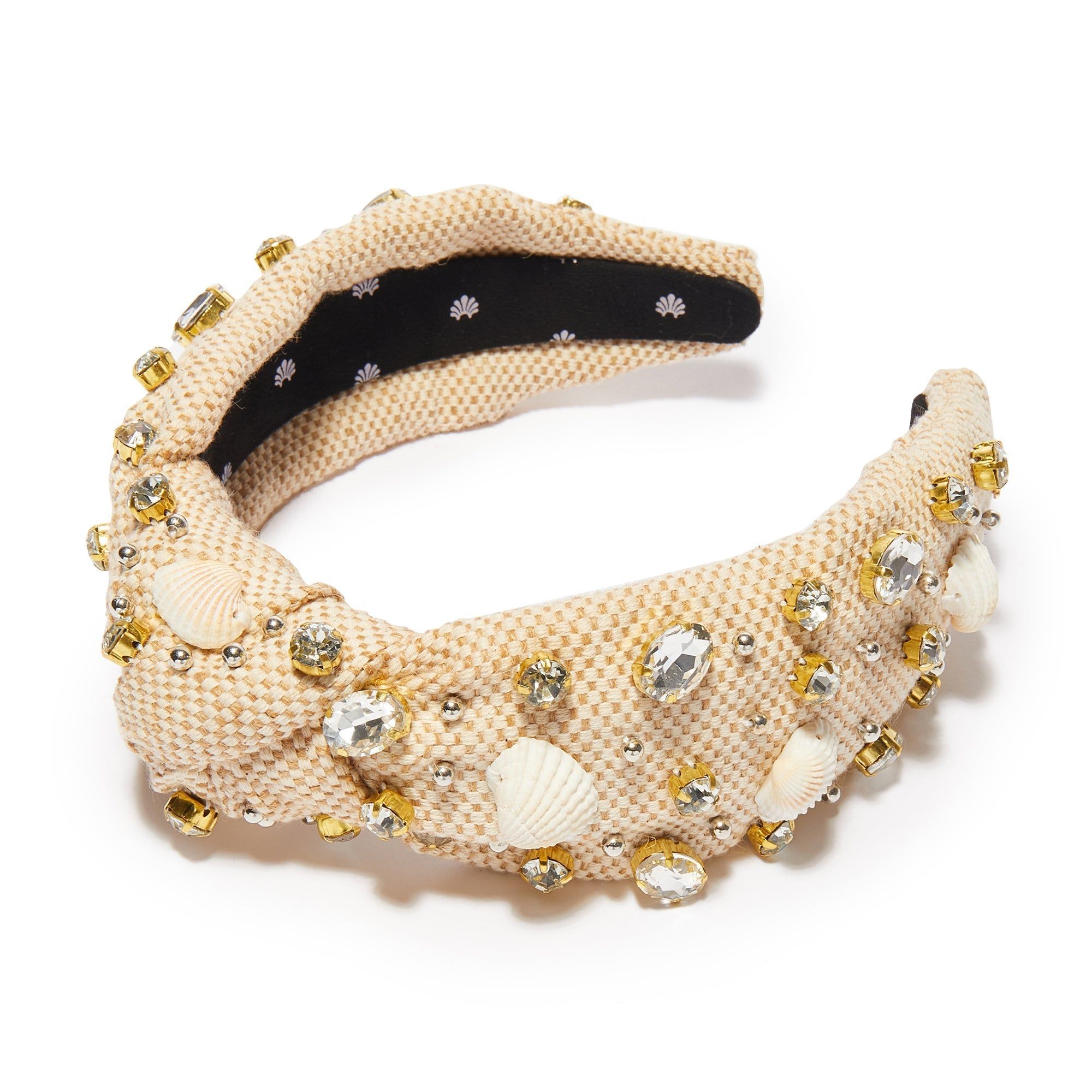 SILVER SAND SHELLONA CRYSTAL KNOTTED HEADBAND sold by Lele Sadoughi