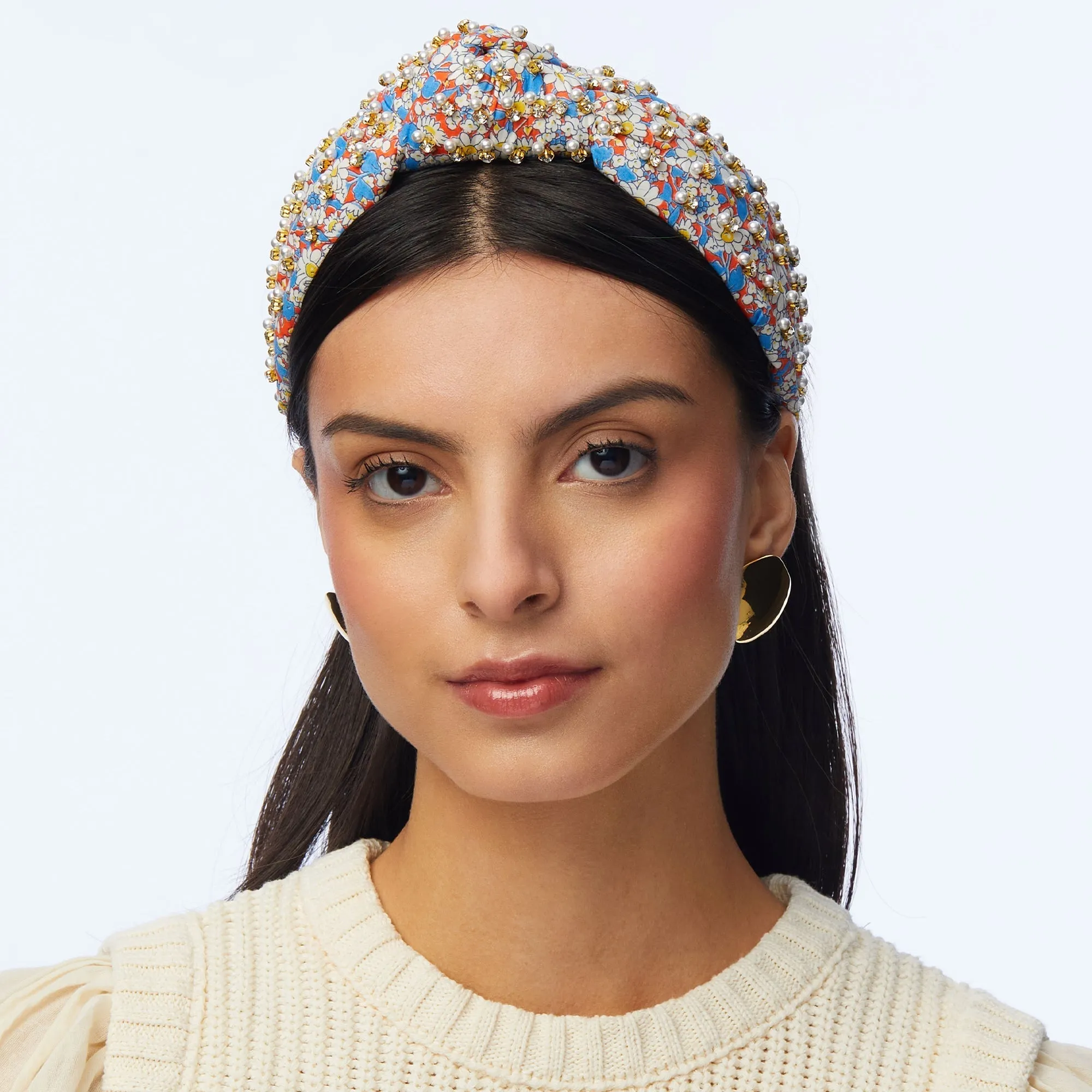 ALICE W PEARL & CRYSTAL EMBELLISHED KNOTTED HEADBAND sold by Lele Sadoughi product image thumbnail 2