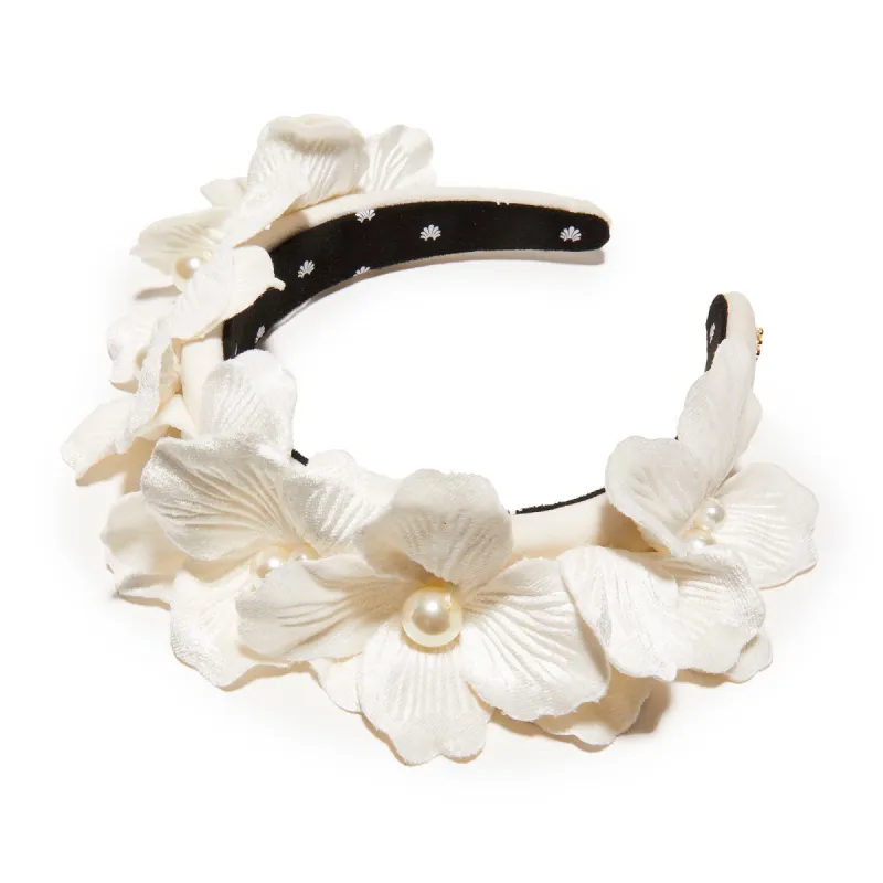 IVORY MAGNOLIA VELVET HEADBAND sold by Lele Sadoughi