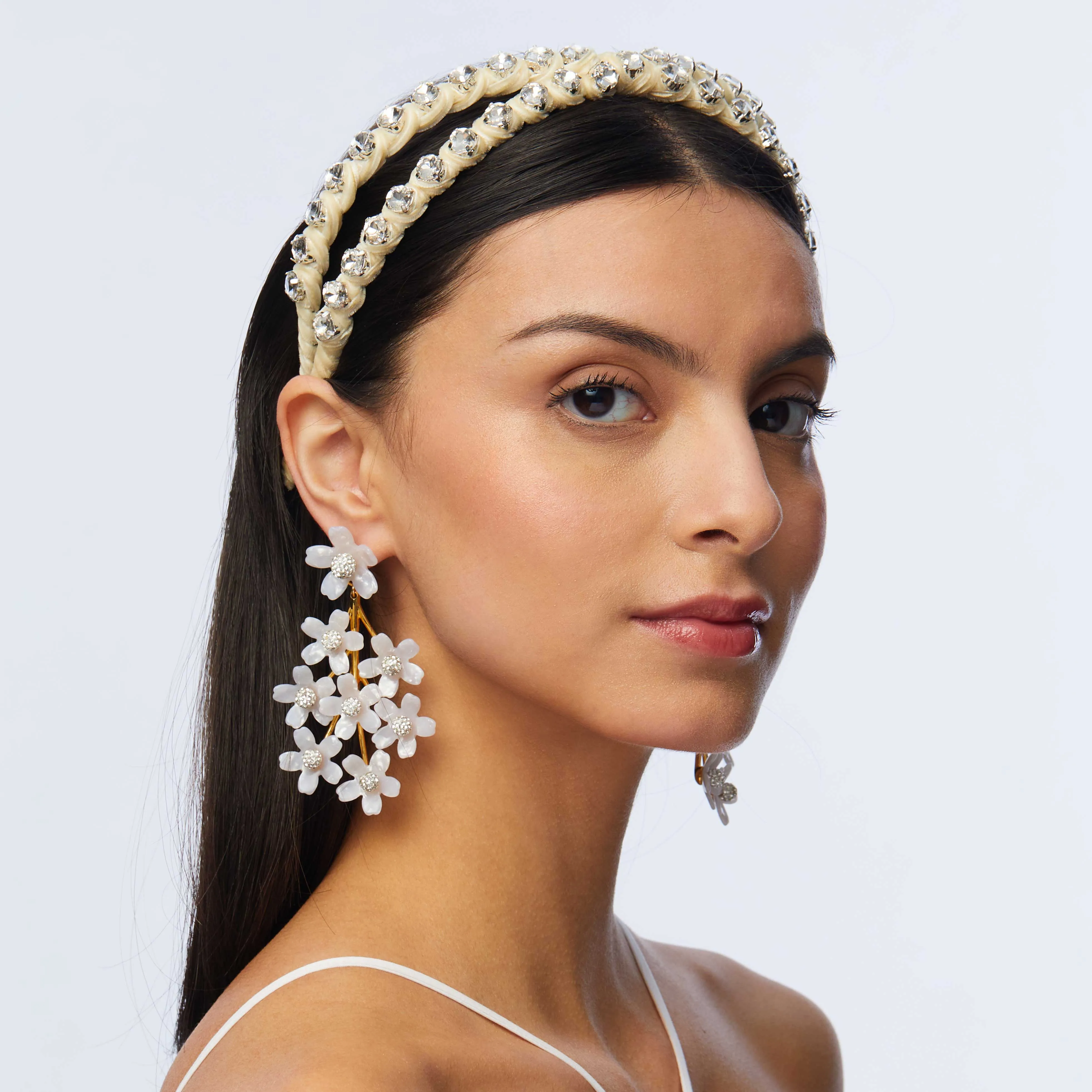 MOTHER OF PEARL GARDEN BOUQUET CHANDELIER EARRINGS sold by Lele Sadoughi product image thumbnail 2