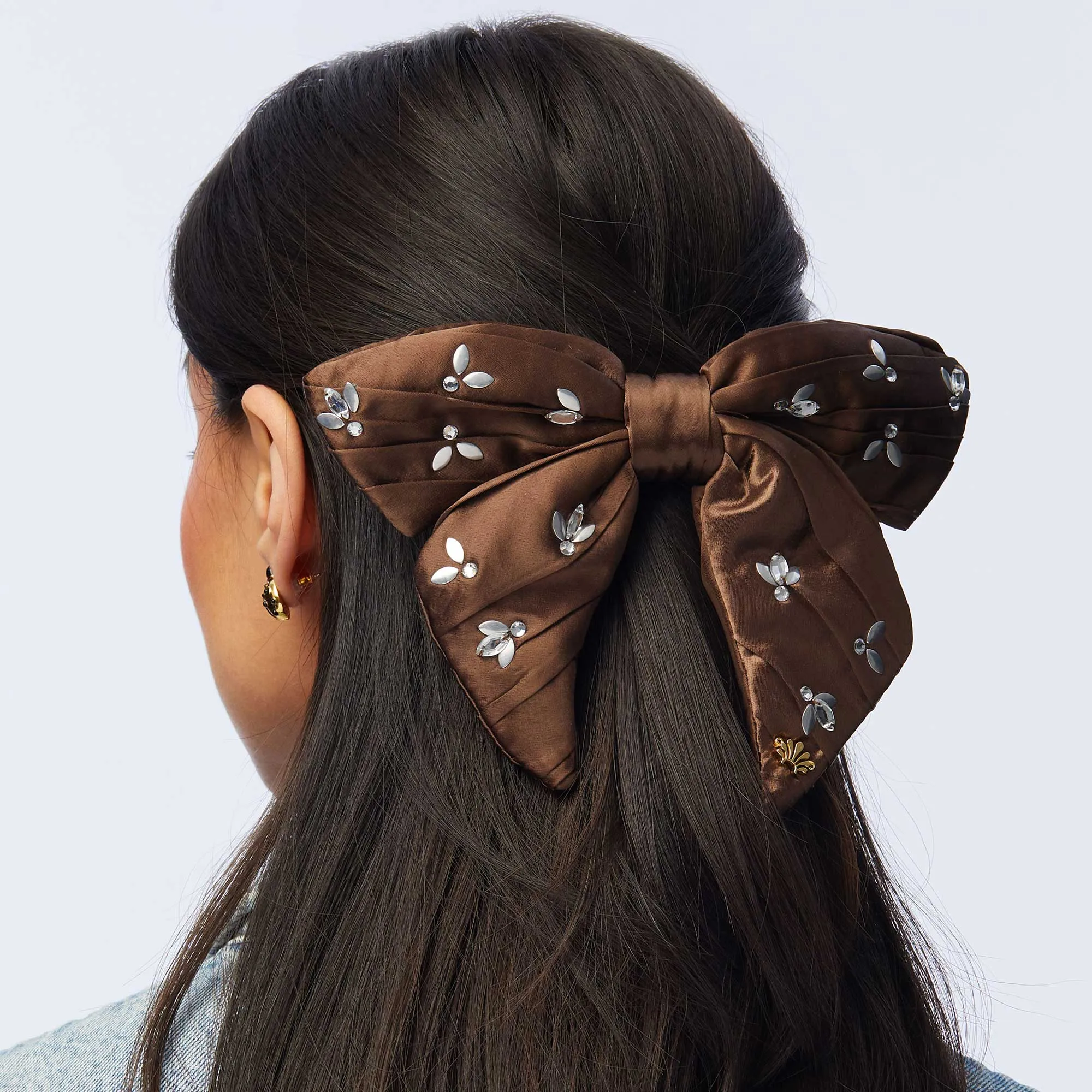 ROOTBEER CRYSTAL HONEYBEE BOW BARRETTE sold by Lele Sadoughi product image thumbnail 2