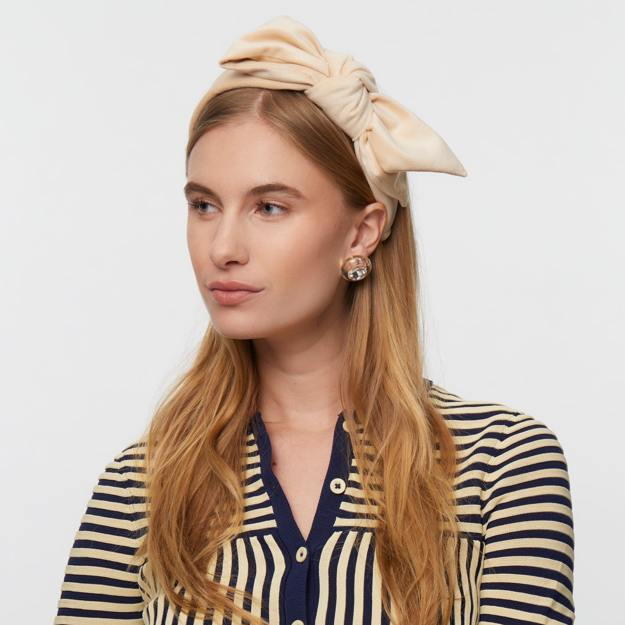 LATTE HOLLY VELVET HEADBAND sold by Lele Sadoughi product image thumbnail 4