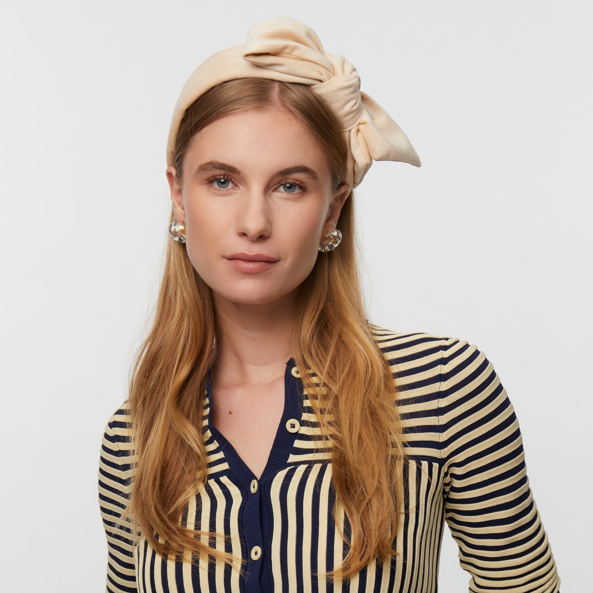 LATTE HOLLY VELVET HEADBAND sold by Lele Sadoughi product image thumbnail 2